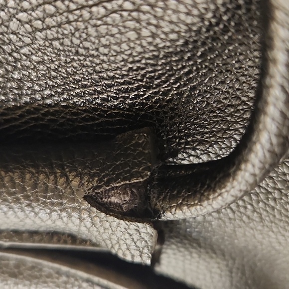 Victoria Secret Black Faux Leather Boho Fringe Backpack Shoulder Bucket Tote Bag - Picture 11 of 12